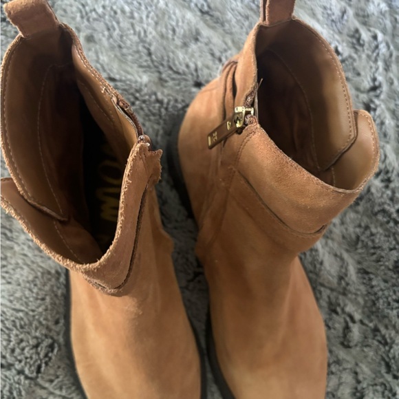 Sam Edelman Camel Suede Ankle Booties - Picture 3 of 6